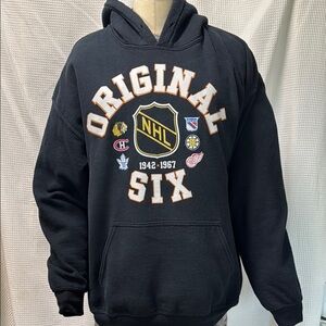 Vintage NHL Black Original Six Sweatshirt hoodie